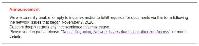 Capcom承認數據泄露，并披露了詳細信息
